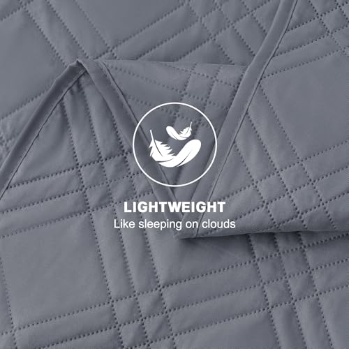 Colcha moderna suave y ligera gris oscuro con relieve geométrico 5