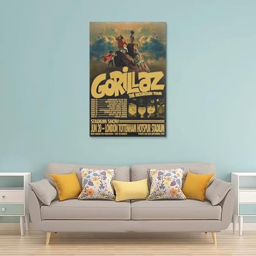 Generisch Gor-illaz The Mou-ntain 2026 Tour Für Zimmer, Ästhetische Leinwand-Wandkunst, Schlafzimmer-Dekor Poster 12x18inch(30x45cm)