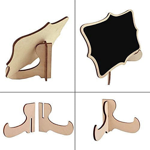 CO Mini Tableaux Mini Ardoise Panneau en Bois Noir pour Le Message de Numéro de Table de Mariage de Fête Décoratif des Signes de Nourriture