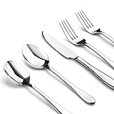 SilouC 20-Piece Stainless Steel Flatware Set - Heavy-Gauge...