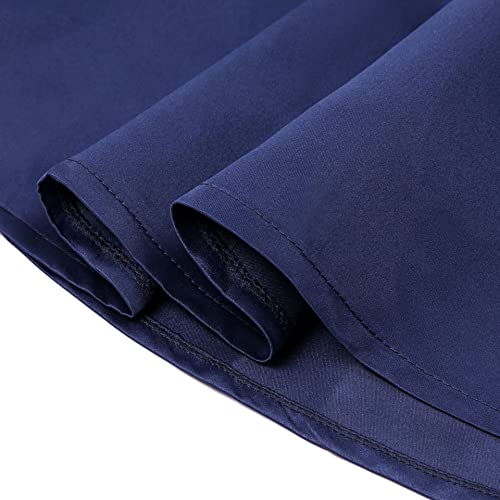 Aimjchld Big Girls Ruffle A-Line Rustic Flower Dress Tea Length Party Wedding Pageant Ball Gowns Sundress Bridesmaid Formal Fancy Graduation Dresses Size 7 8 Years (Navy Blue 140) #TOP6