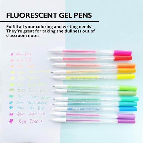 BAZIC 12 Bolígrafos Fluorescentes de Gel miniatura 4