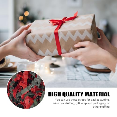 Image of ZEBMOON 2 LB Black Red Crinkle Cut Paper Shred Filler Great for Gift Wrapping, Basket Filling, Birthday, Wedding, Halloween, Thanksgiving, Graduation, New Year Party Decorations Filling Supplies
