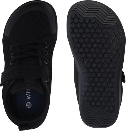 Image of WHITIN Little /Big Kid Barefoot Shoes | Boys /Girls Lace-up Minimalist Sneakers | Wide Toe Box | Natural Flexible Fit