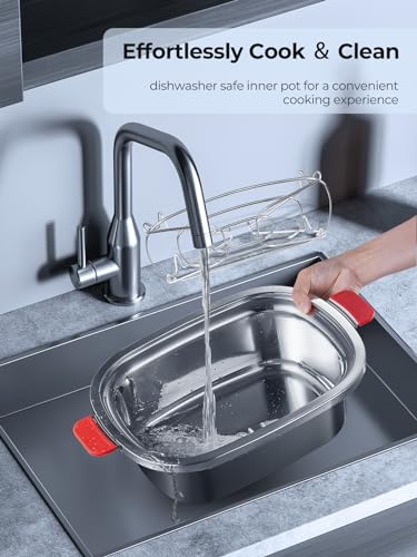 10-in-1-Programmable-Slow-Cooker-6-Quart-with-Stainless-Steel-Pot-Glass-Lid-Steaming-Rack-and-LED-Display