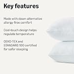 Amazon Basics Oreiller de lit hypoallergénique refroidissant,Moyen pour les couches arrière, standard, 20" x 26",paquet de 2