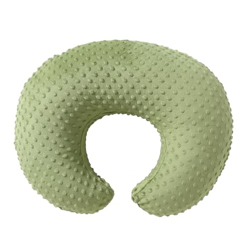 Image of QUENESS Nursing Pillow Cover Breastfeeding Pillow Cases Plush Dot Slipcover (Sage)