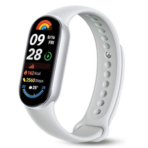 2024 Nuevo Mi Smart Band 9 -Autonomía de hasta 21 díasSueño,Pantalla AMOLED con tasa de refresco de 60 Hz, Sueño, Estrés, SpO2, Monitor de Frecuencia Cardíaca, 5ATM*,App Mi Fitness, (ES) (Plata)