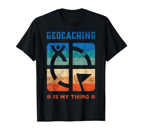Geocacher Geocaching Supplies Kit Tools Trinkets Geocaching T-Shirt, Men, Black,