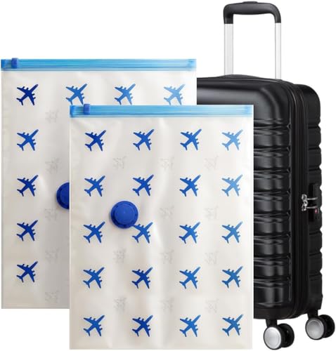 Lavatelli Sacchetti Sottovuoto da Viaggio Zaino Ryanair, 40x60 cm | Set 2 Buste per Vestiti, Trolley, Bagaglio a Mano 40x20x25 | Sacchi Salvaspazio vestiti e piumoni