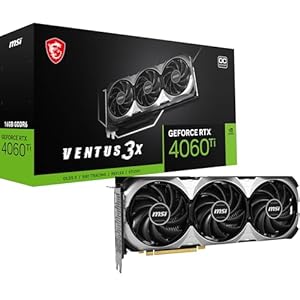 MSI GeForce RTX 4060 Ti Ventus 3X 16G OC Grafikkarte -NVIDIA RTX 4060 Ti, 16GB GDDR6 Speicher, 18Gbps, PCIe 4.0, DLSS3