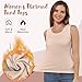 Silicherry 3 Pcs Womens Thermal Tank Tops Fleece Cami Underwear Tops Soft Sleeveless Undershirt Warm Base Layer Vest(Black, White, Nude,XXL)