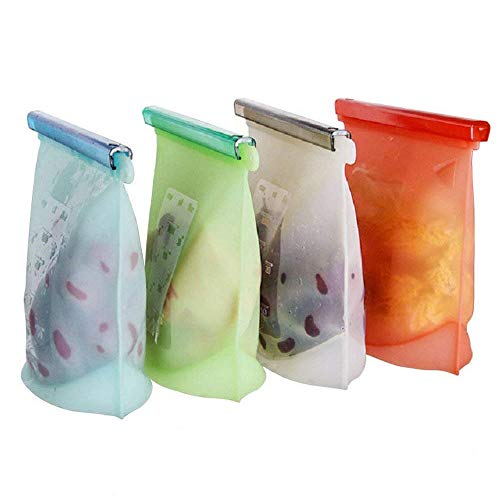 HanDingSM wiederverwendbare Silikon-Lebensmittel-Aufbewahrungsbeutel, lebensmittelecht, auslaufsicher, für Gemüse, Obst, Kochen, Kühlschrank