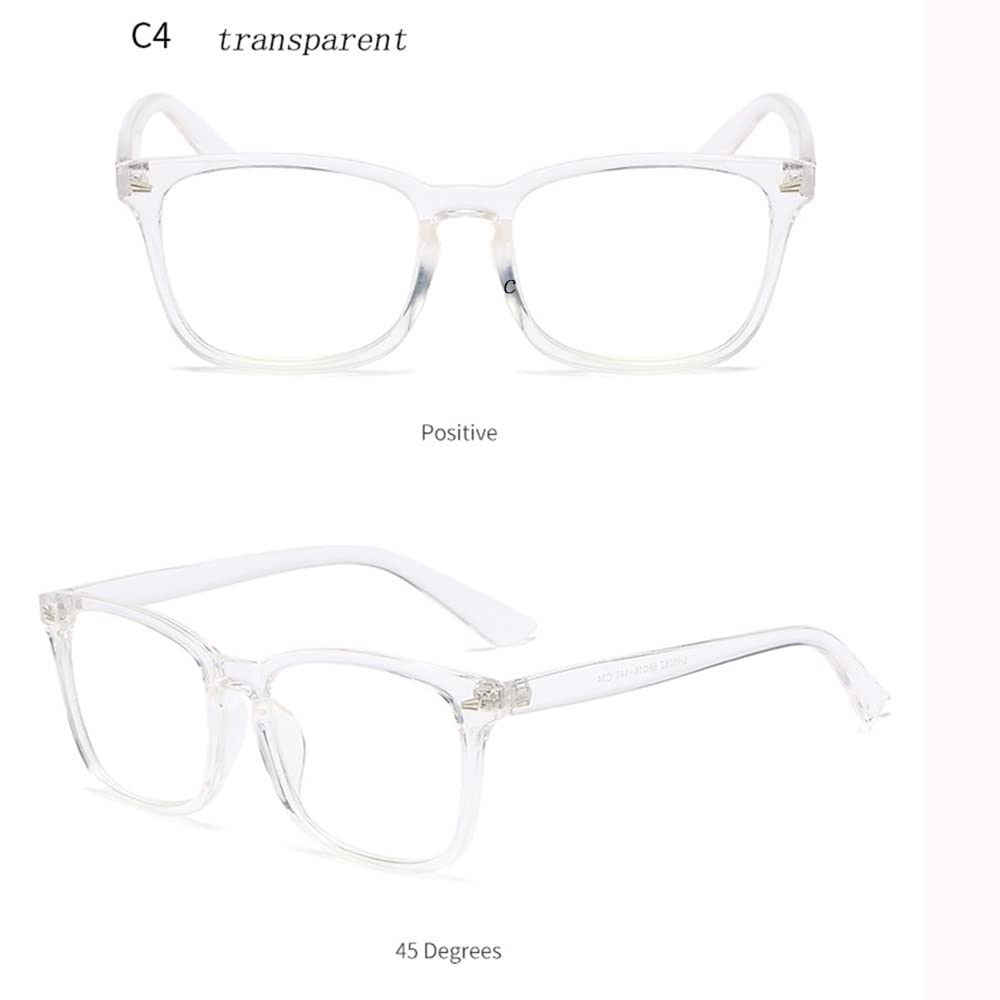 FREAZE Retro Lesehilfe Brillen Anti Blaulicht Lesebrille Anti Rays Computer Brille Für Damen Herren Fashion Brille Lesehilfe Ultraleicht 1.0X,1.5X 2 Stück (Color : Transparent, Size : +3.0)