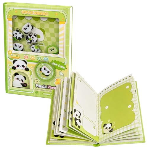 Image of FunBlast Kawaii Diary for Kids - Pack of 1 Pocket Diary with Spin Game, A6 Size Mini Notebook, 80 Sheets Compact Journal for Notes, Memo Notepad, Small Pocket Journals for Writing, Travel (Panda)