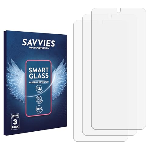 savvies 3 Unidades Protector Pantalla Cristal para Huawei Enjoy 70 Pro 9H Película, Lámina de Vidrio, Transparente, sin Burbujas, Antiarañazos