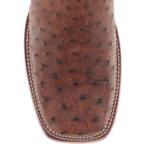 Image of Vaccari Men's Cooper Genuine Exotic Print Leather & NCAA League Embroidery Broad Square Toe Cowboy Boots