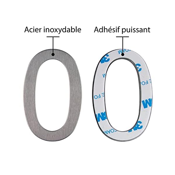 Edelstahl Hausnummer - Design Türnummer - Höhe 76mm - Aufkleber (B) – Bild 4