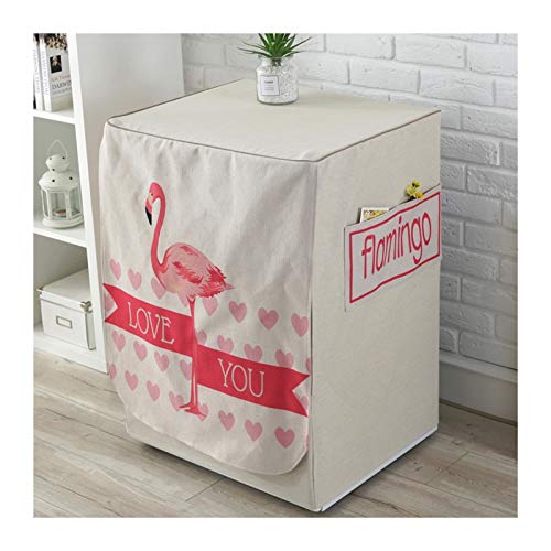 Washing Machine Cover Washer Cover,Cotton and Linen Washing Machine Cover，for Front-Loading Machine Waterproof dustproof Thin，with Storage Bags for Home Appliances (Color : A)