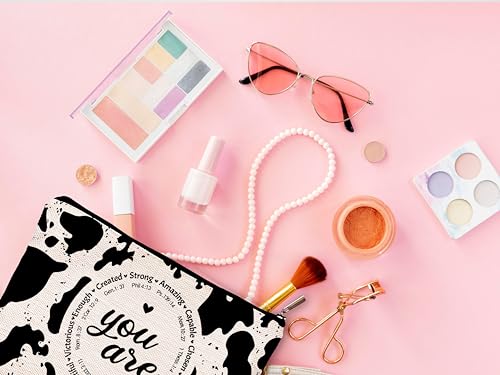 Western Cow Print Makeup Bag - Christian Inspirational Gifts Cosmetic Bags With Zipper3