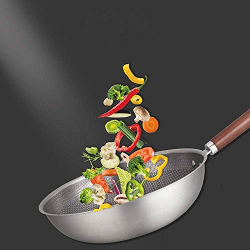 Wok de acero inoxidable con fondo plano 6X30 cm miniatura 4