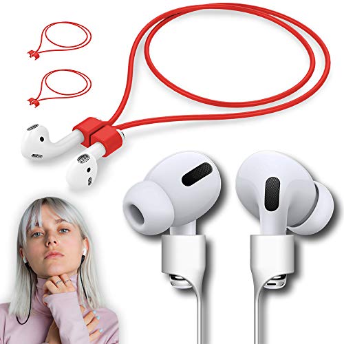 Image of Ultra Strong Magnetic Airpod Pro Strap Anti-Lost Cord Sports Lanyard Compatible with Airpods 3rd 2nd Generation Pro 3 2 1 (3 Red)