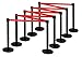 Produktbild Stagecaptain PLS-200B Absperrständer Personenleitsystem 5 Paar (10 Stück Absperrpfosten, Hotel, Ausstellung, Flughafen, Vip, roter Teppich, Absperrband rot) schwarz