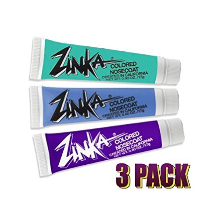 Zinka Protetor solar facial colorido Teal/Blue/Purple, pacote com 3