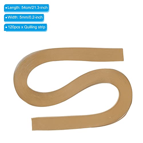 PATIKIL Quilling Strips Paper 120pcs 3/16"(5mm) 54cm Origami Paper Quilling Strip for Art DIY Hand Craft Christmas Coffee Color - Image 2