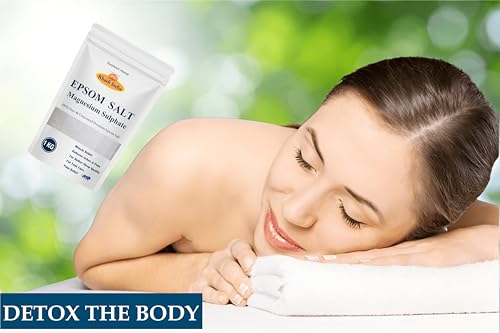 Image of Khadi Natural Epsom Salt 1000g - Spa-Grade Magnesium Sulphate for Relaxation, Stress Relief, Skin Detox & Pain Relief - Ideal for Body Bath, Foot Soak, Muscle Recovery & Exfoliation