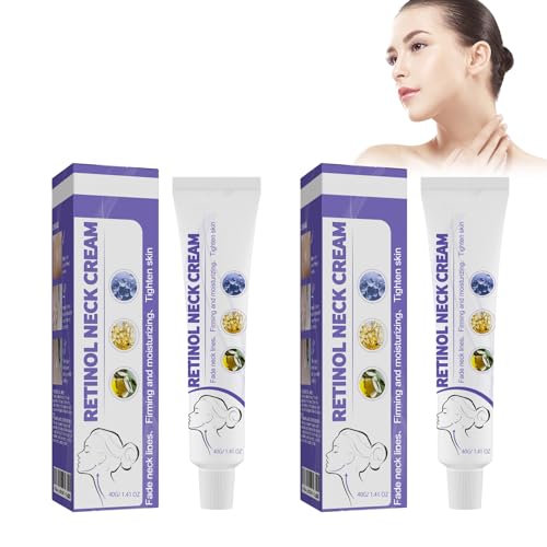 Crema de Cuello con Retinol, 2Pack Neck Firming Cream, Tratamiento Antiarrugas Profesional, Hidratación Intensa, Reduce Arrugas del Escote, Mejora Firmeza y Elasticidad de la Piel