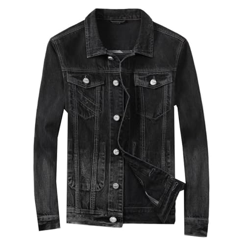 Veste en jean pour homme avec doublure en maille GUOYUXIAO Blouson décontracté