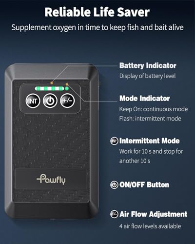 Image of Pawfly Aquarium Lithium Battery Powered Air Pump USB Rechargeable Oxygen Pump Portable Live Bait Aerator Pump for Outdoor Fishing and Fish Transportation
