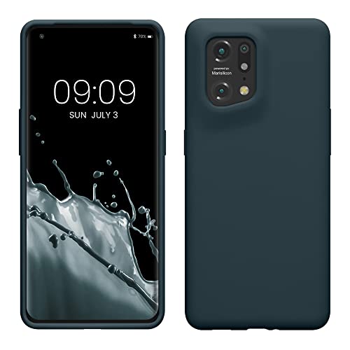 kwmobile Cover per Oppo Find X5 (5G) Custodia - Back Case per Smartphone in Silicone TPU - Protezione Gommata - ardesia scuro