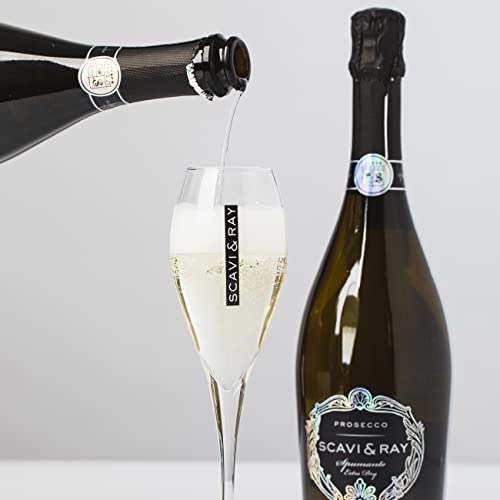SCAVI & RAY Prosecco DOC Spumante extra trocken 0,75l, fruchtig frischer Schaumwein aus Italien, 11% Vol. Alkohol - perfekt für festliche Anlässe & Prosecco-Cocktails
