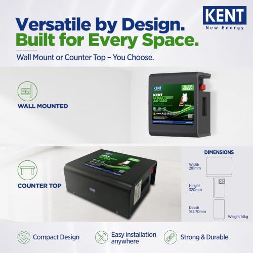 Image of KENT Lithium Battery A6-1280 12.8V 100Ah | Smart BLE Battery | MCB Protection | Safe LFP Chemistry | Fast Charging in 2Hrs | 150Ah Lead Acid Equivalent | 10Yr Design Life | 3000+ Cycles | 5Yr Warranty