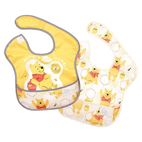 Image of Bumkins Bibs, Disney Winnie The Pooh Baby Bibs for Girl or Boy, SuperBib Baby and Toddler Bib for 6-24 Months, Baby Bib for Eating, Feeding Bib, Waterproof Fabric – Hunny