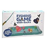 MIJOMA XXL Angelspiel Enten Angeln Outdoorspiel Gartenspiel Set mit 2X Angeln und 10x Enten und 1x Pool 55x45cm aufblasbar