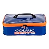 Colmic Wasserdichte PVC-Rig Board Box - EVA Rig Tasche mit transparentem Deckel, Anti-Shock Griff - Kompatibel mit 15 cm und 30 cm Rig Board, Blau und Orange, RIG BOARD 300, Wasserdichte
