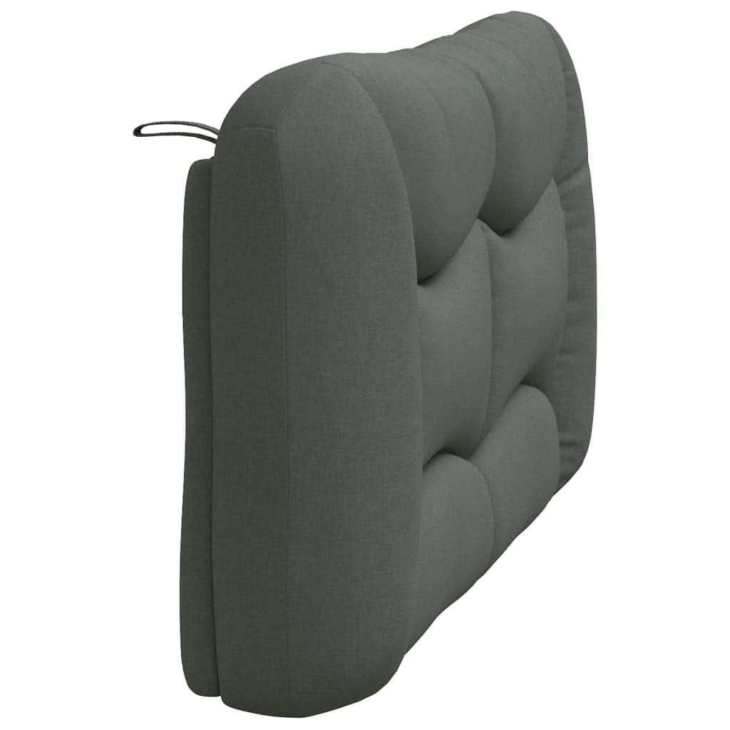vidaXL Cabecero de Cama Acolchado Hvar, Cabecera Decorativa para Somier, Cabezal para Estructura de Cama, Mueble para Dormitorio, Tela Gris Oscuro 120 cm