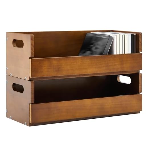 CroBlissful 2 Set Wooden CD Storage Box,Holds 72 Standard CDs(36 Each)