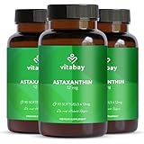 Vitabay Astaxanthin 12mg - Hochdosiert und Vegan - 270 (3er Set) Natürliche Astaxanthin Softgel Kapseln - Bräunungskapseln