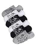 WDIRARA Women's 6 Pairs Leopard Print Low Cut Socks No Show Socks Multicolor 36-39