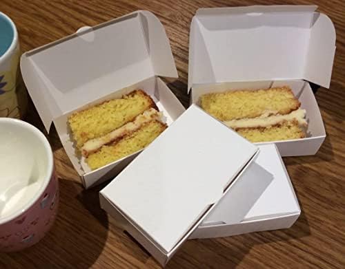 25 Quality White Single Slice cake favour boxes Perfect size 120x90x35mm
