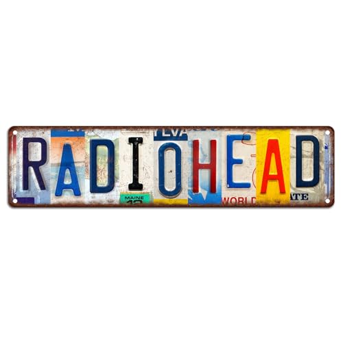 Vintage Radiohead Street Sign Metal Tin Sign for Music Room Home Bar Wall Decor 16x4 inches