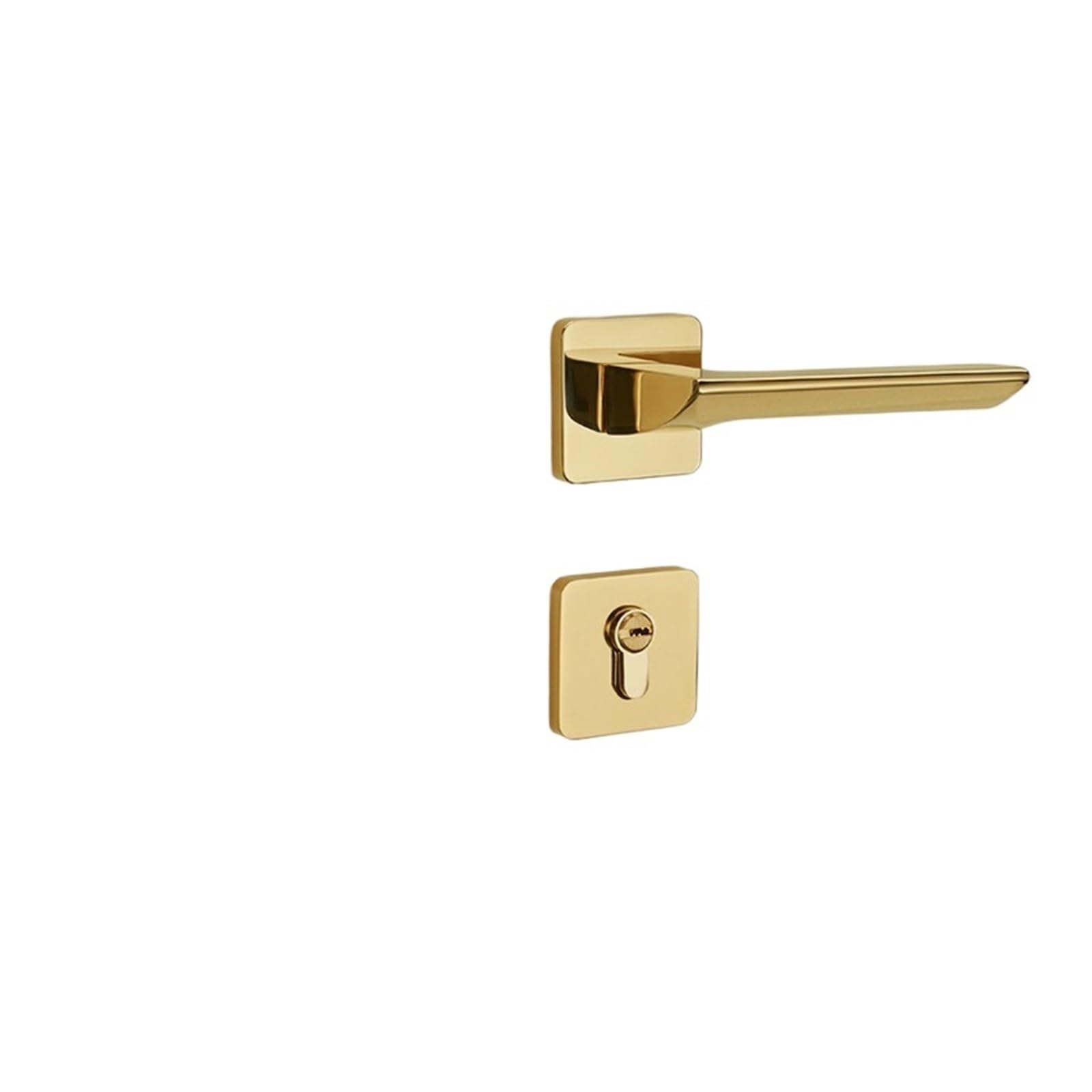 Serrure de porte dorée magnétique et silencieuse en bois pour chambre