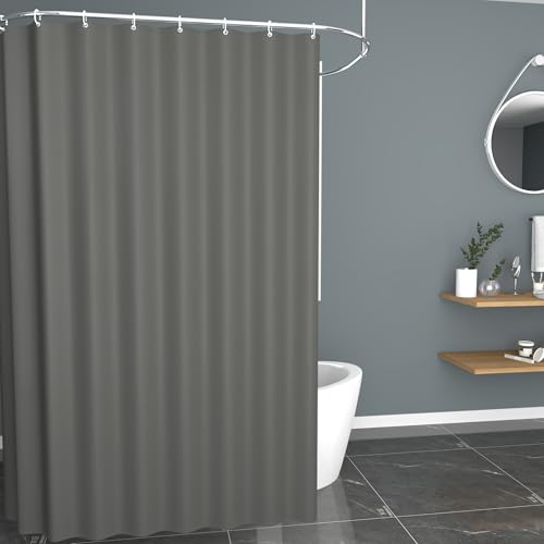 GOOPOOL Cortina de duche, cortinas de casa de banho em poliéster lavável, cortina de banheira de secagem rápida com 16 x ganchos, cortina de duche com bainha ponderada, cortina de casa de banho 240 cm