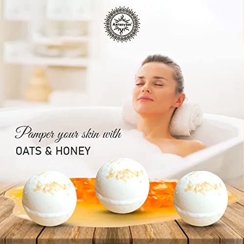 Image of Bath Bomb-Fizzy Aromatic Bath Bomb With Oats (75G Each) - Pack Of 3 Oats & Jasmin