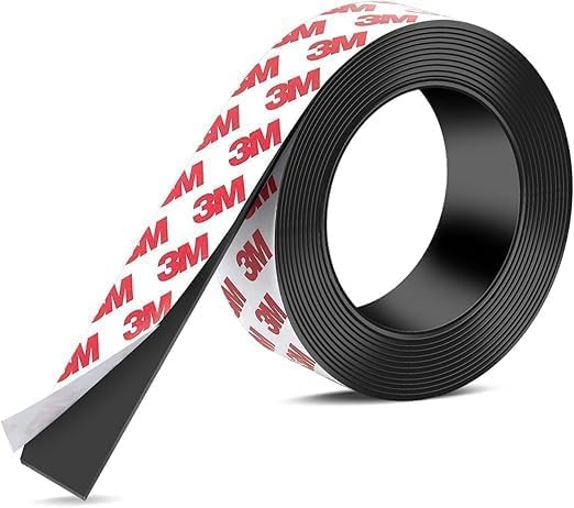 Strong Self-Adhesive Magnetic Tape Roll (2 cm × 3 m, Black) – Cuttable Strip for DIY Crafts, Whiteboards, Fridge & Office | Organization magnetic tape for fly screens, postcards, photos