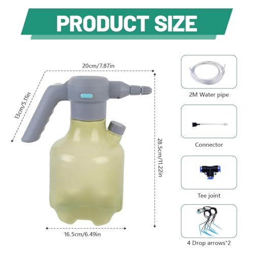 Image of HASTHIP 3L Electric Watering Can with Timer, Automatic Spray Bottle for Plants, 2 Spray Modes, One-Button Control, Includes Micro Irrigation Tube & Spray Head Kit for Garden, Flowers
